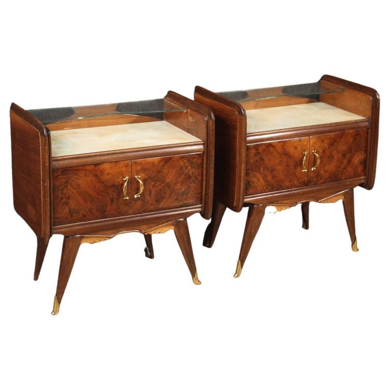 Paire de tables de chevet en bois du 20e siècle, design moderne italien,  1950 En vente sur 1stDibs | table de chevet design italien