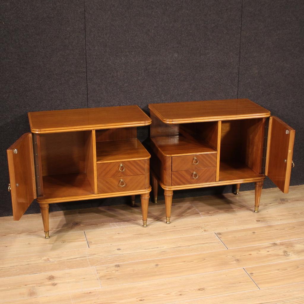 Pair of 20th Century Wood Italian Modern Design Night Stands, 1960 In condizioni buone a Vicoforte, Piedmont