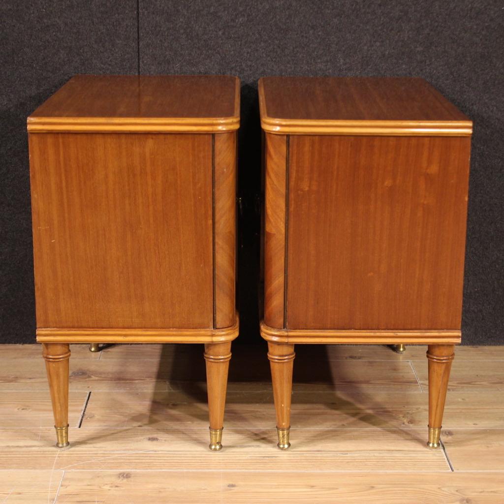 Legno Pair of 20th Century Wood Italian Modern Design Night Stands, 1960