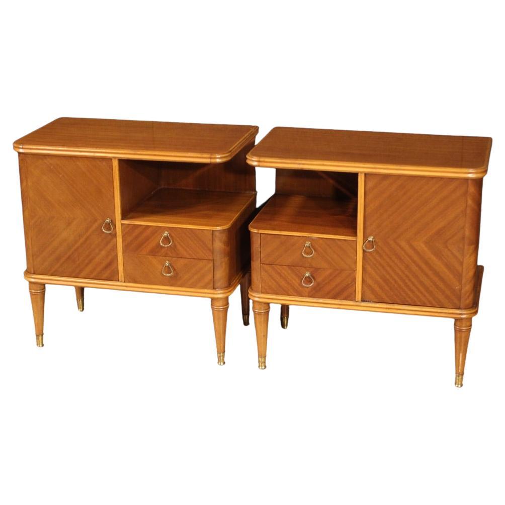 Pair of 20th Century Wood Italian Modern Design Night Stands, 1960