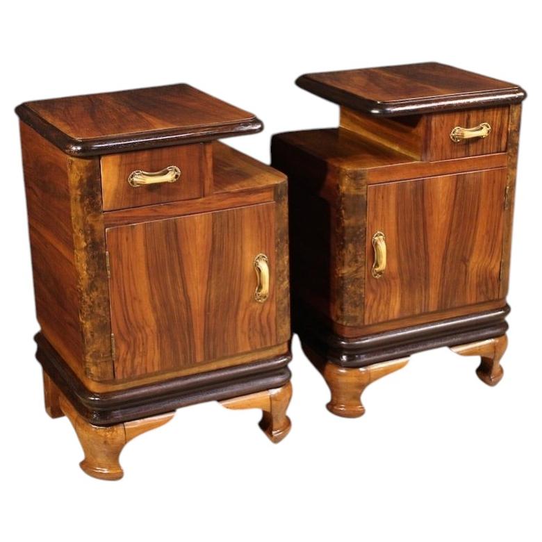 Pair of 20th Century Wood Italian Night Stands, 1950s