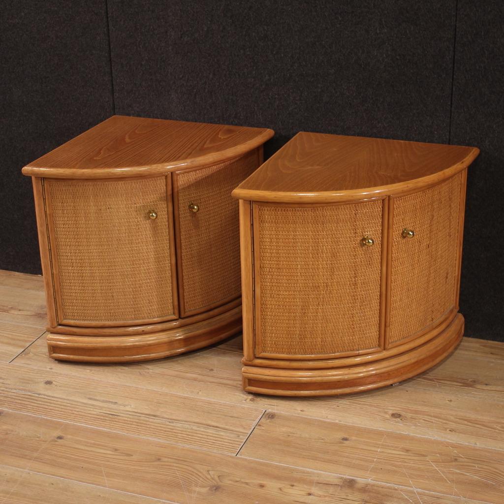 Pair of 20th Century Wood Modern Design Italian Corner Cabinets, 1980 7