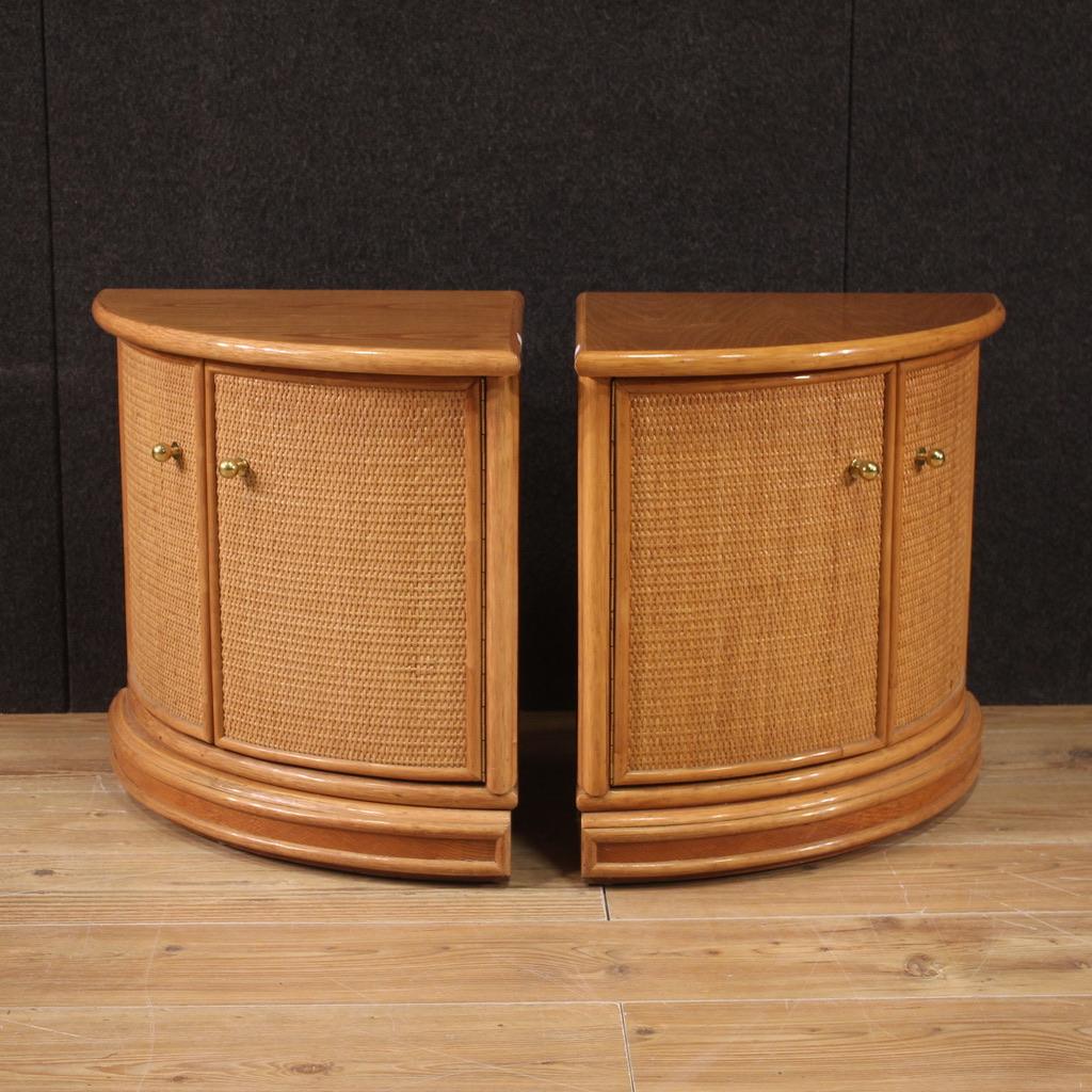Pair of 20th Century Wood Modern Design Italian Corner Cabinets, 1980 In Good Condition In Vicoforte, Piedmont