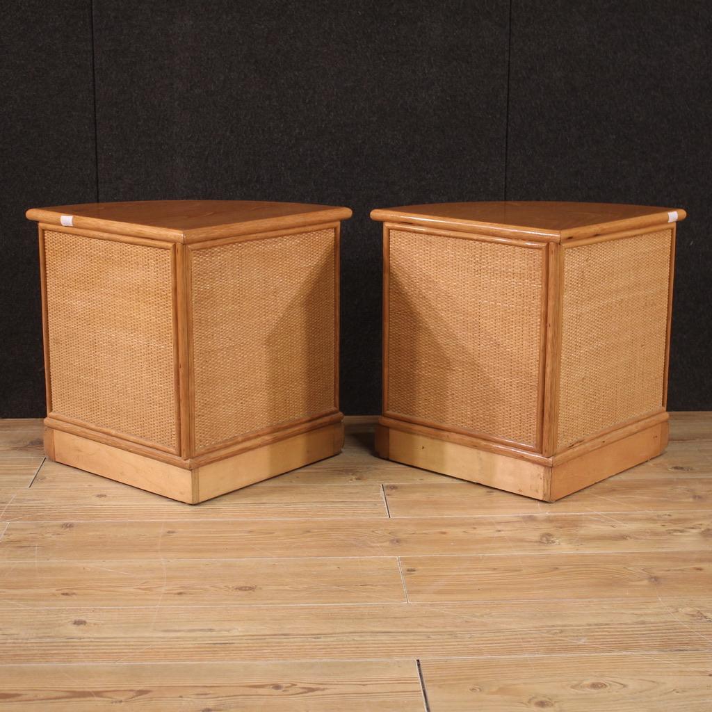 Pair of 20th Century Wood Modern Design Italian Corner Cabinets, 1980 1