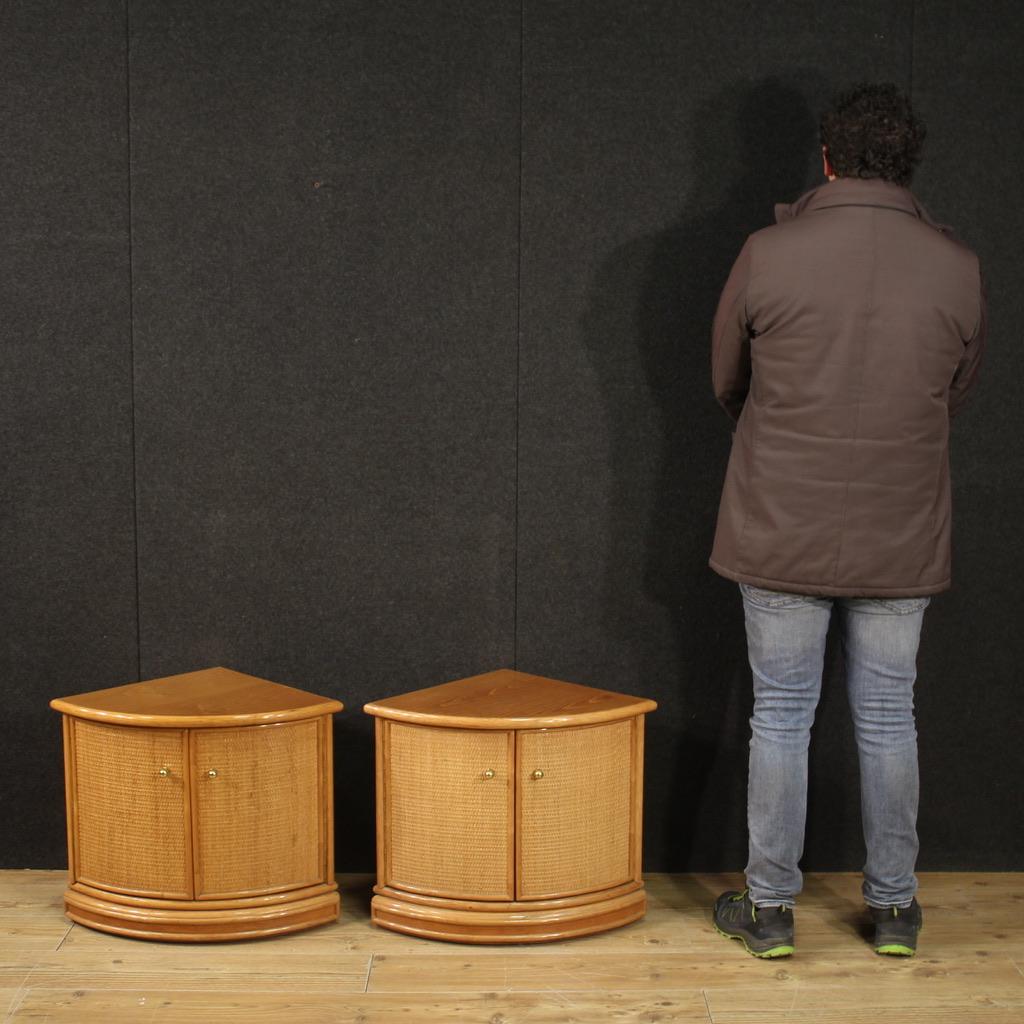 Pair of 20th Century Wood Modern Design Italian Corner Cabinets, 1980 2