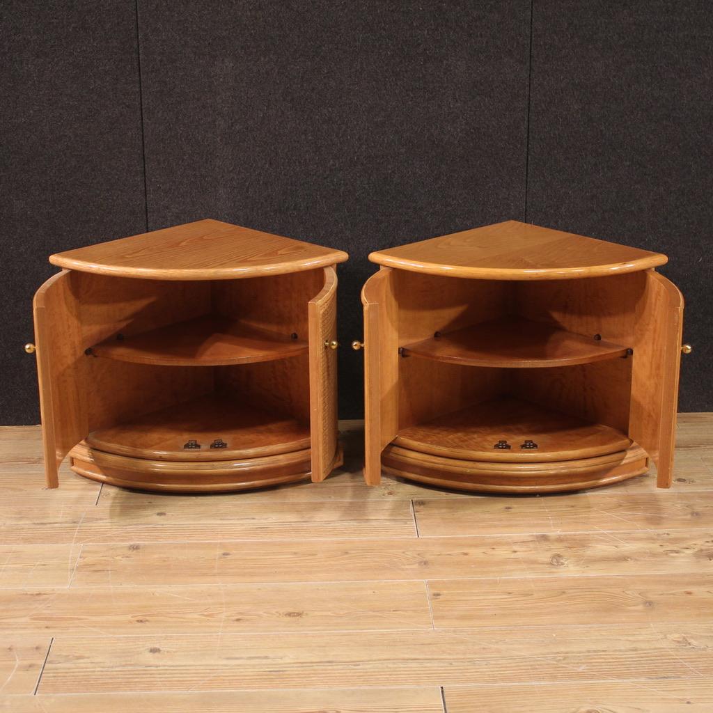 Pair of 20th Century Wood Modern Design Italian Corner Cabinets, 1980 6