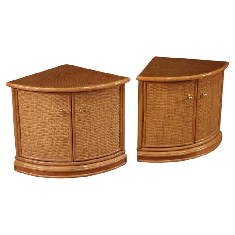 Pair of 20th Century Wood Modern Design Italian Corner 1980