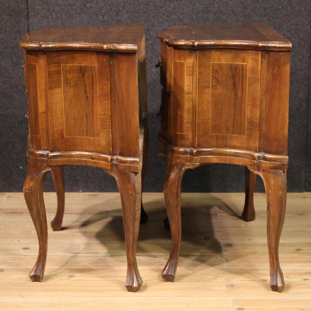 Pair of 20th Century Wood Venetian Bedside Tables, 1950 in vendita 6