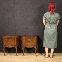 Pair of 20th Century Wood Venetian Bedside Tables, 1950s