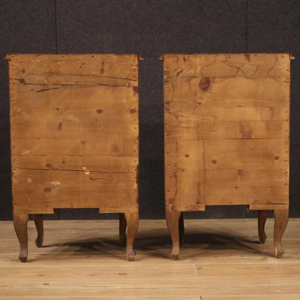 Pair of 20th Century Wood Venetian Bedside Tables, 1950 In Good Condition In Vicoforte, Piedmont