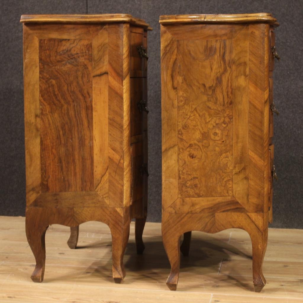 Pair of 20th Century Wood Venetian Bedside Tables, 1950 1
