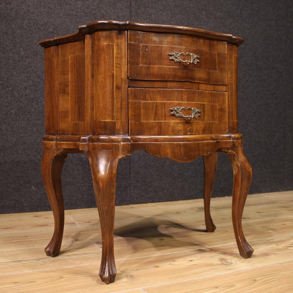 Mid-20th Century Pair of 20th Century Wood Venetian Bedside Tables, 1950 in vendita