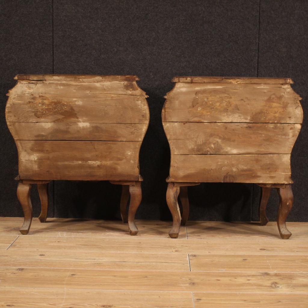 Pair of 20th Century Wood Venetian Bedside Tables, 1970 4