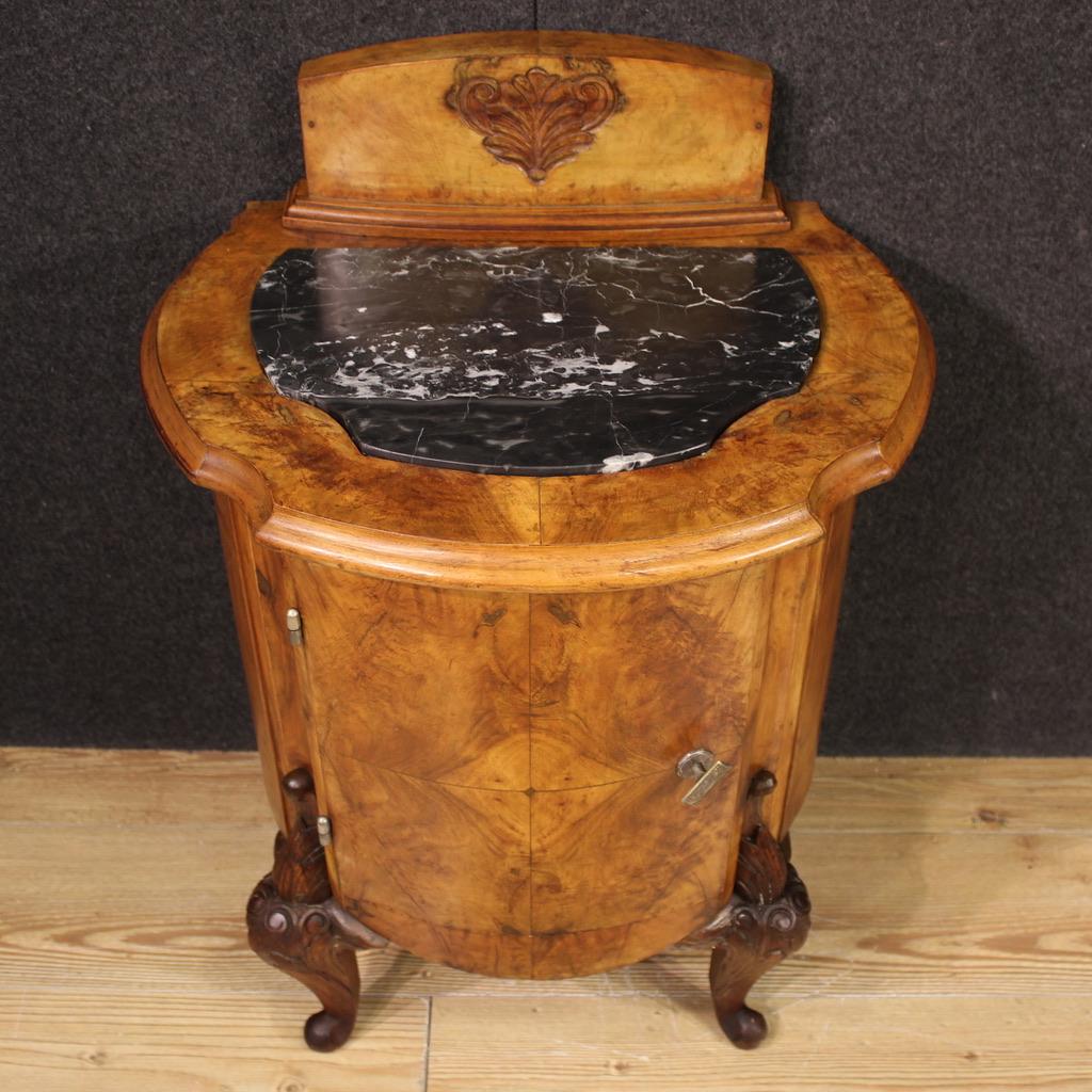Pair of 20th Century Wood with Marble Top Italian Night Stands, 1950 in vendita 5