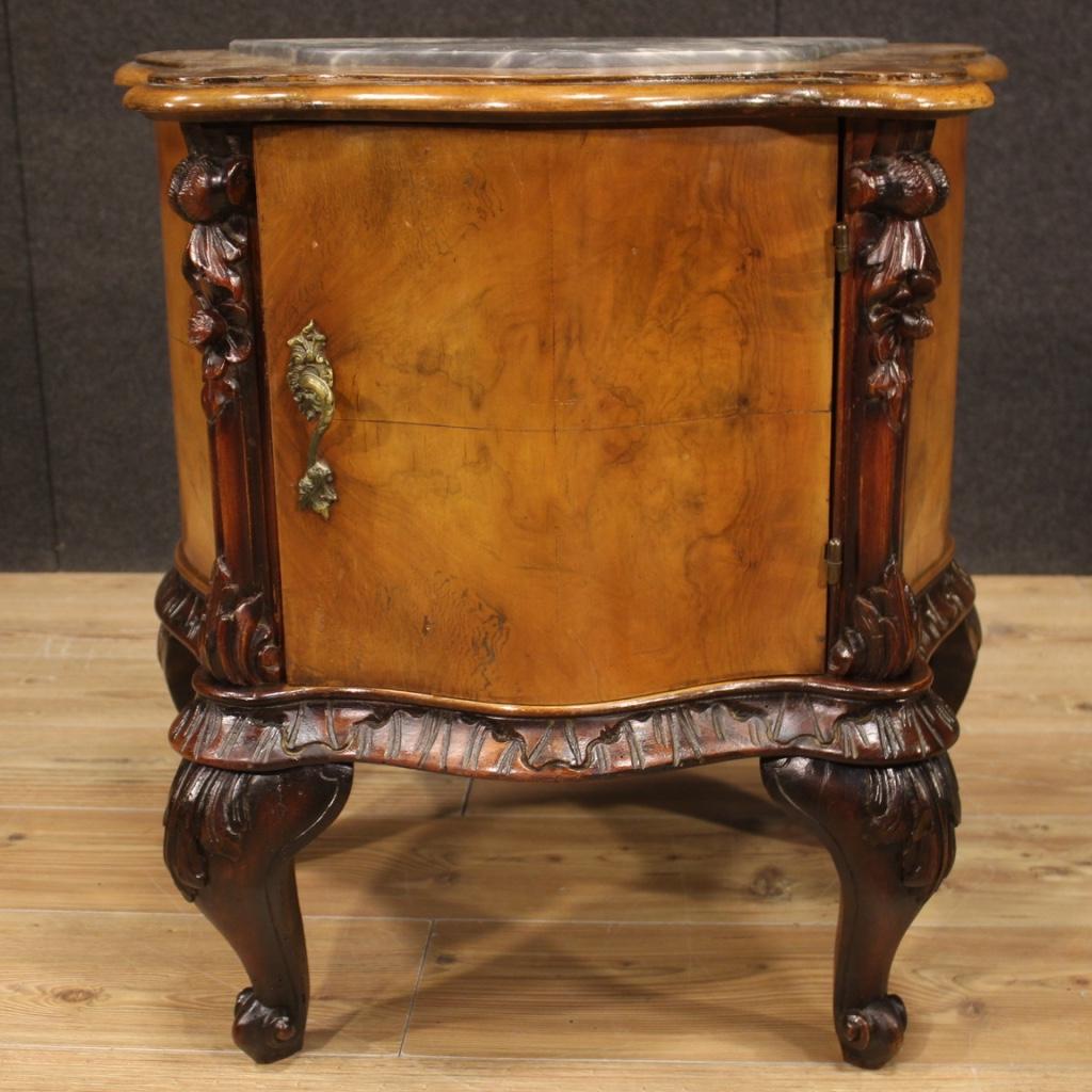 Pair of 20th Century Wood with Marble Top Italian Night Stands, 1950 1
