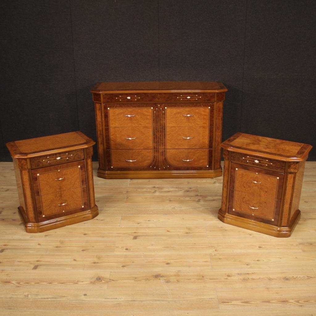 Pair of 20th Century Wooden Italian Bedside Tables, 1970 In Good Condition In Vicoforte, Piedmont