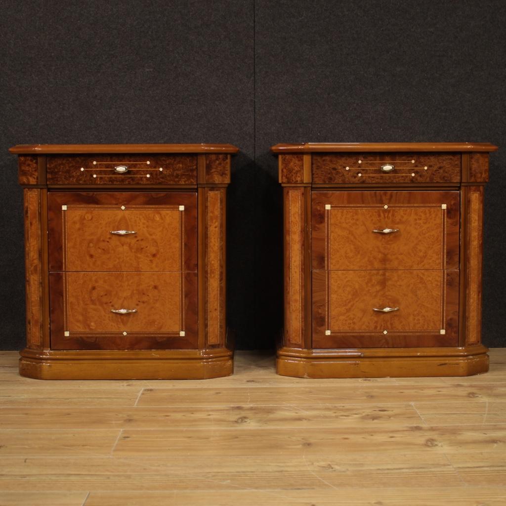 Pair of 20th Century Wooden Italian Bedside Tables, 1970 2