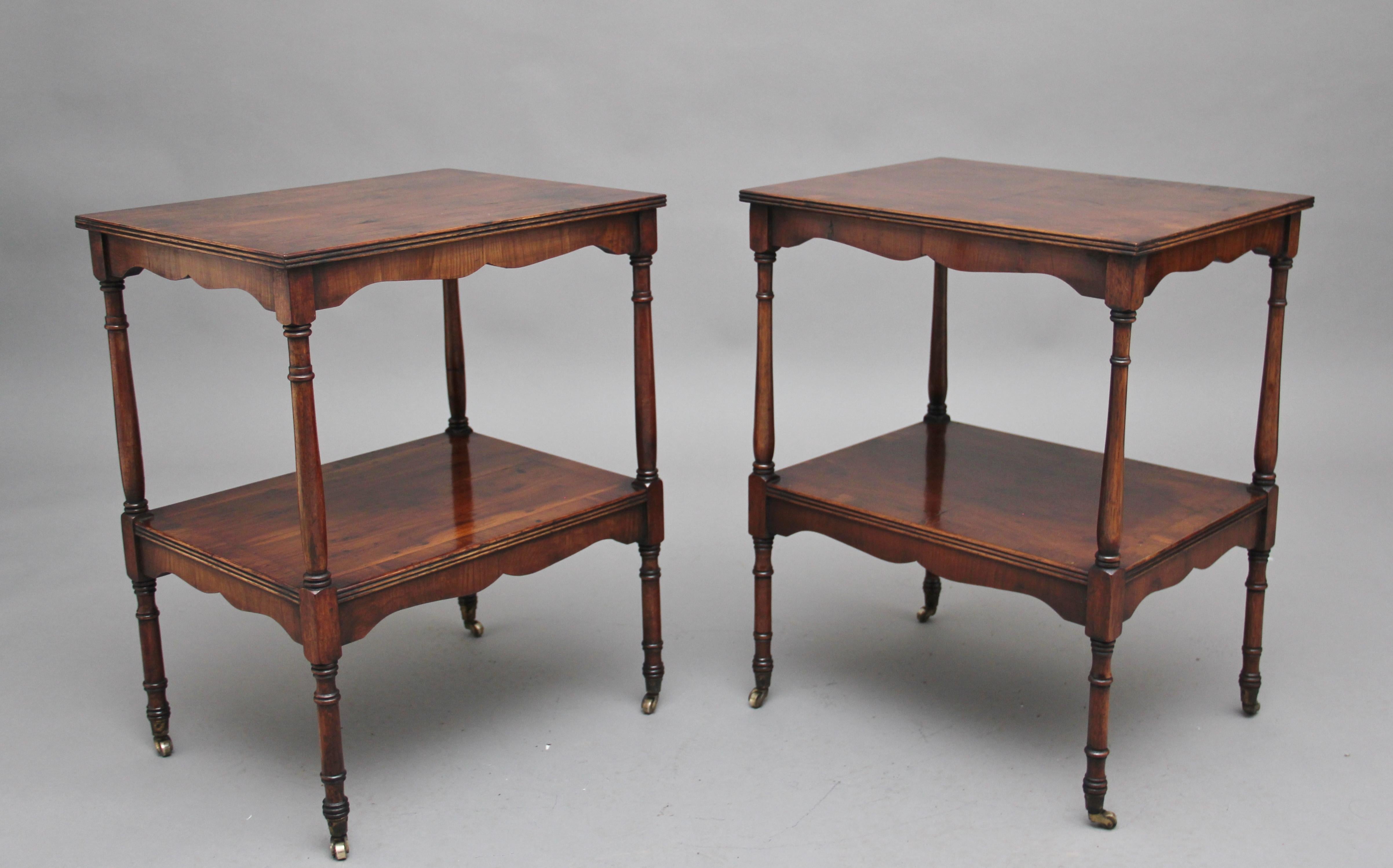 Pair of 20th Century Yew Wood Occasional Tables 1