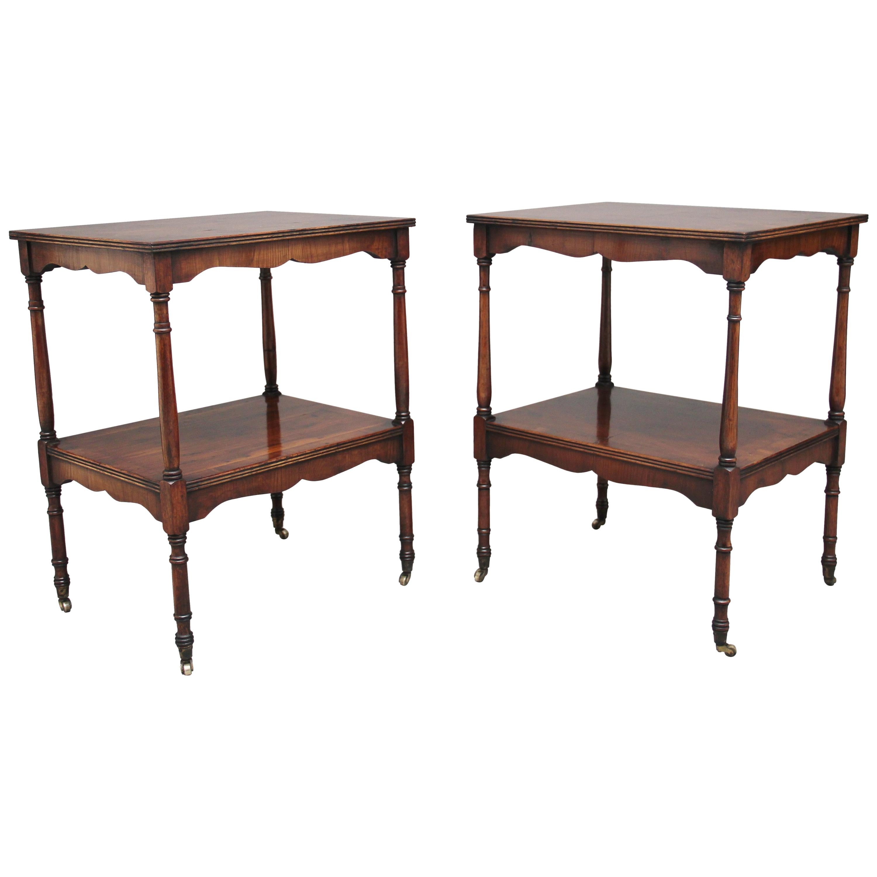 Pair of 20th Century Yew Wood Occasional Tables