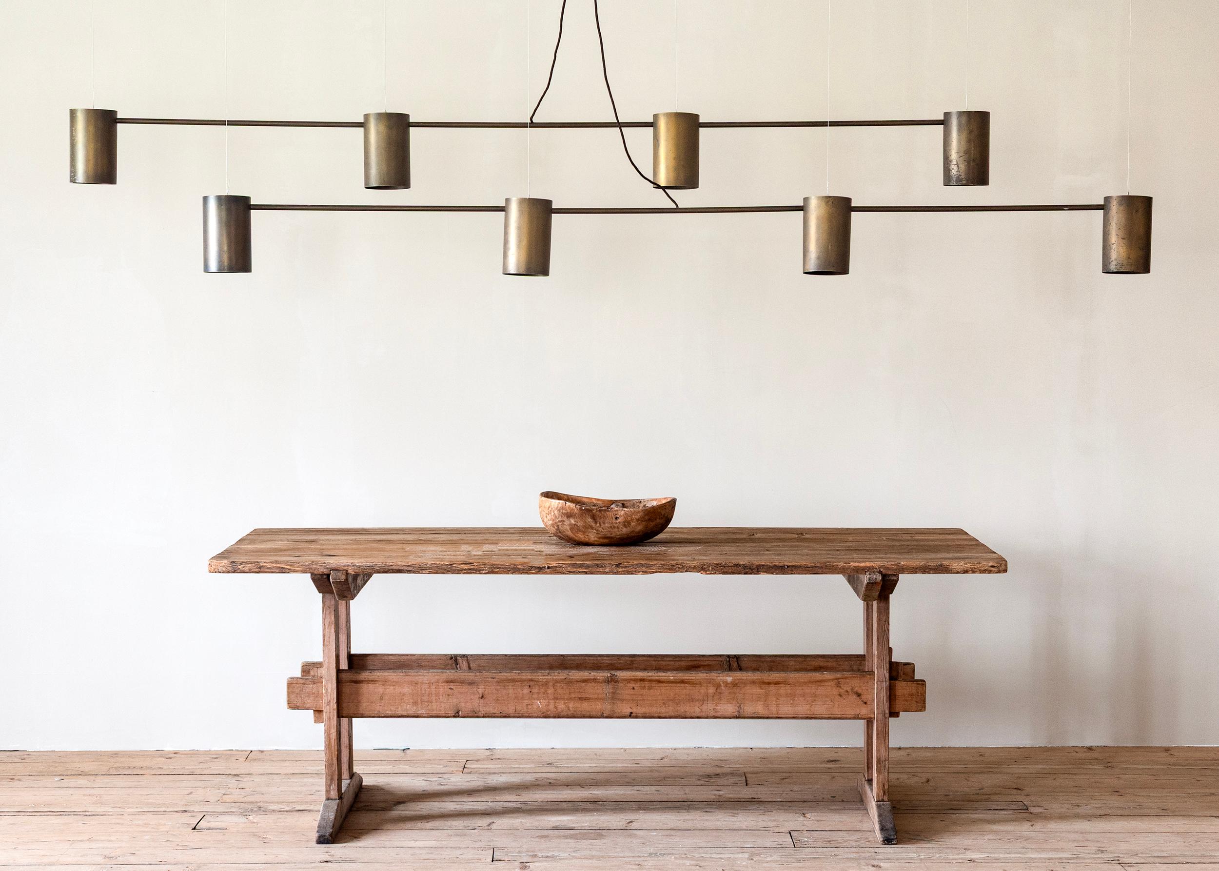Pair of 20th Mid-Century Modern Danish Brass Chandeliers In Fair Condition In Allerum, SE