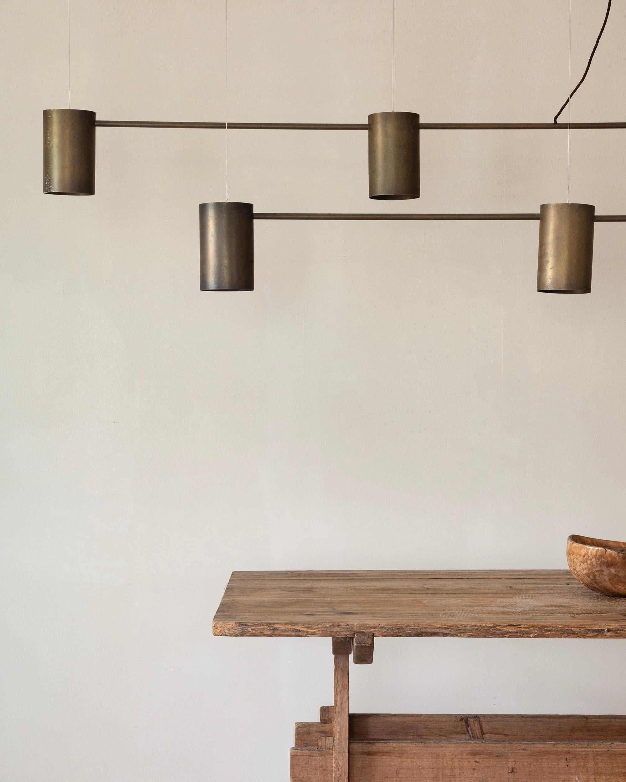 20th Century Pair of 20th Mid-Century Modern Danish Brass Chandeliers