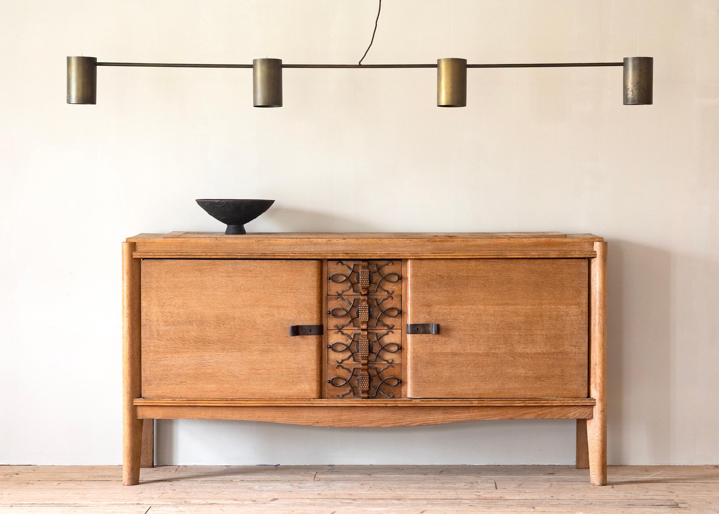 Pair of 20th Mid-Century Modern Danish Brass Chandeliers 1