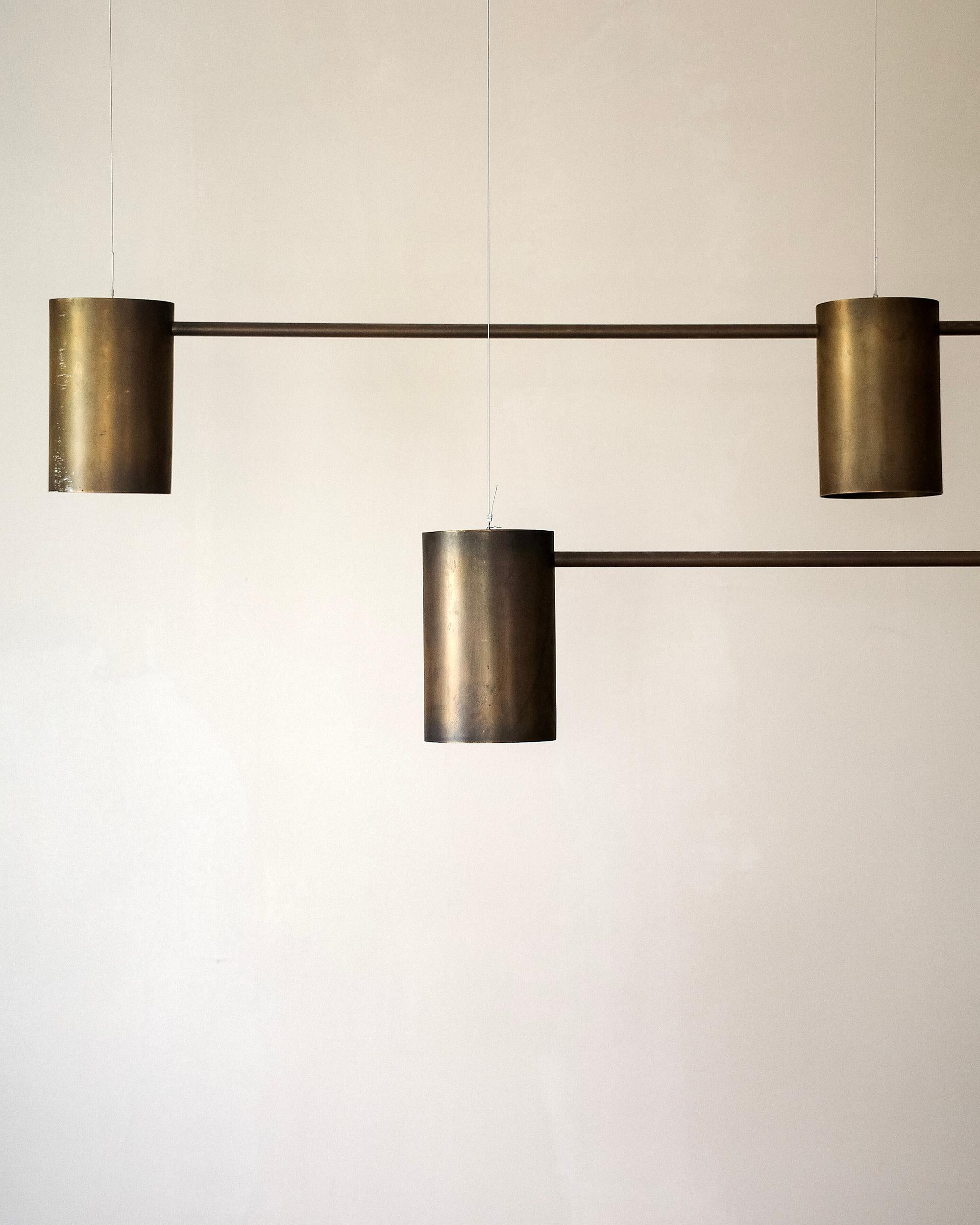 Pair of 20th Mid-Century Modern Danish Brass Chandeliers 2