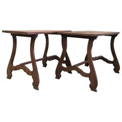 Pair of 20th Spanish Farm Tables or Desk Table, Side Tables