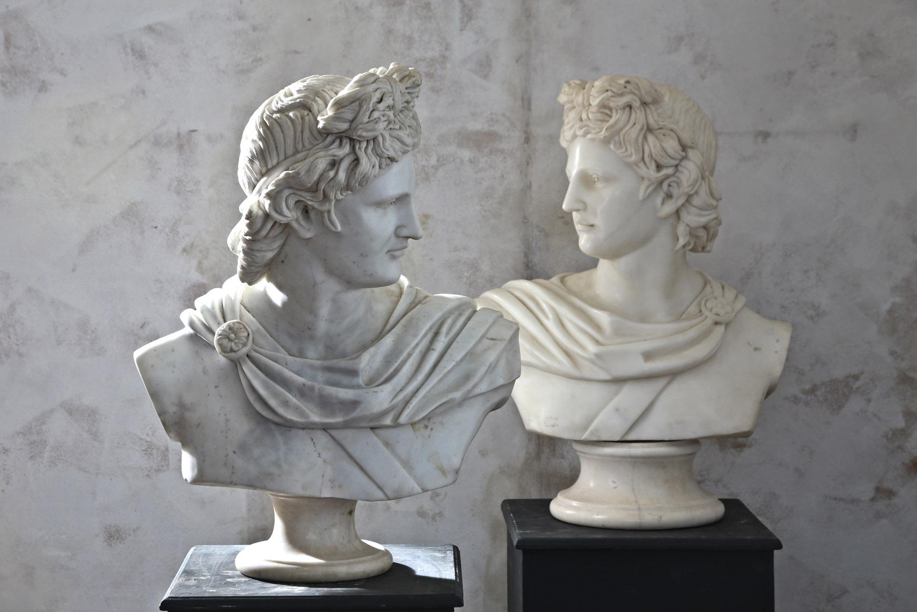 Neoclassical Pair of 20th Century Apollo Belvedere Busts