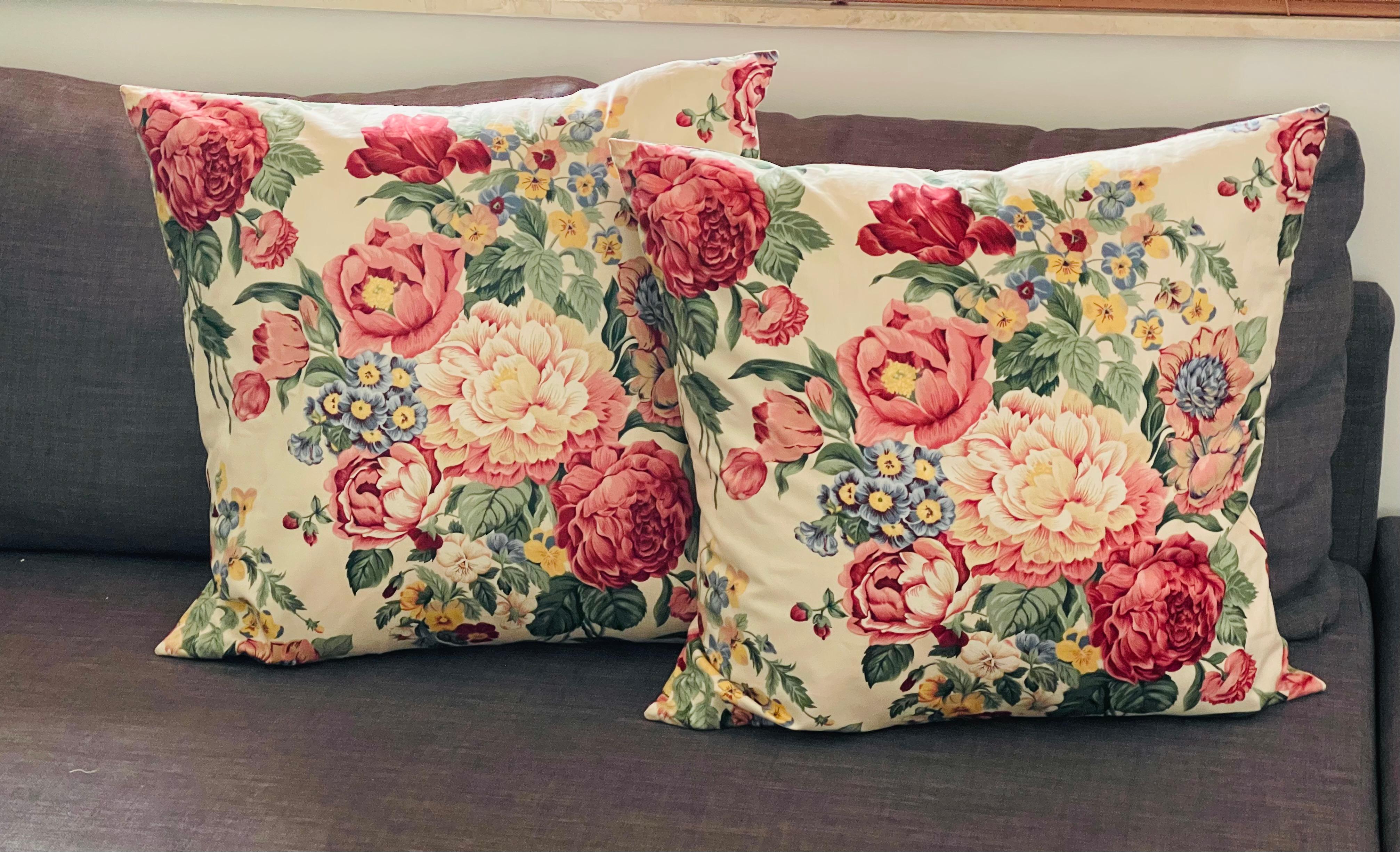 Classico americano Coppia di cuscini floreali Peonia da 21