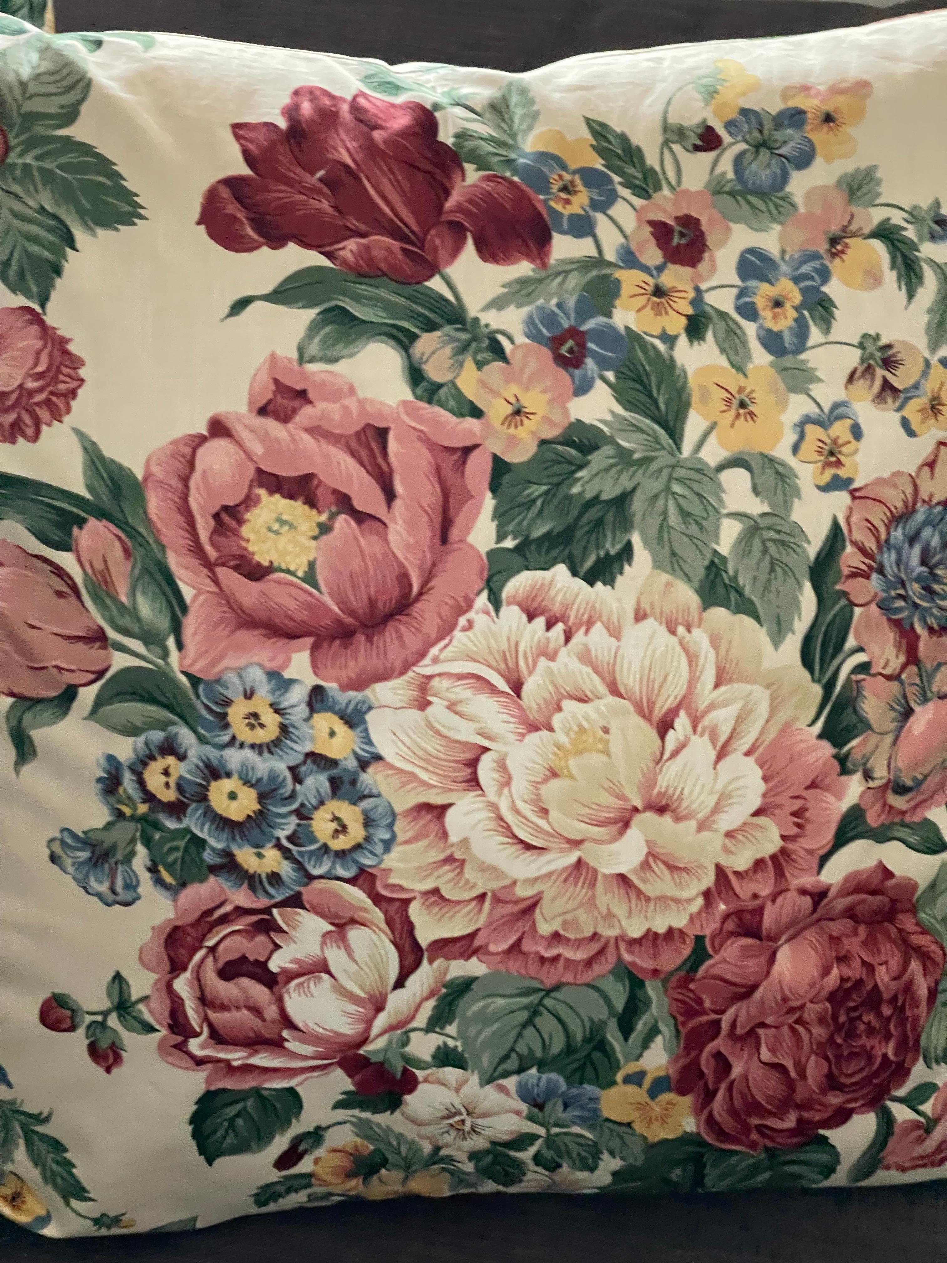 Americano Coppia di cuscini floreali Peonia da 21