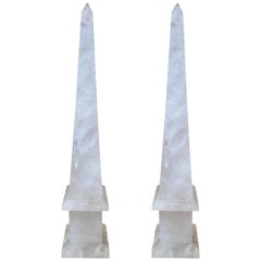 Pair of 21" Rock Crystal Obelisks