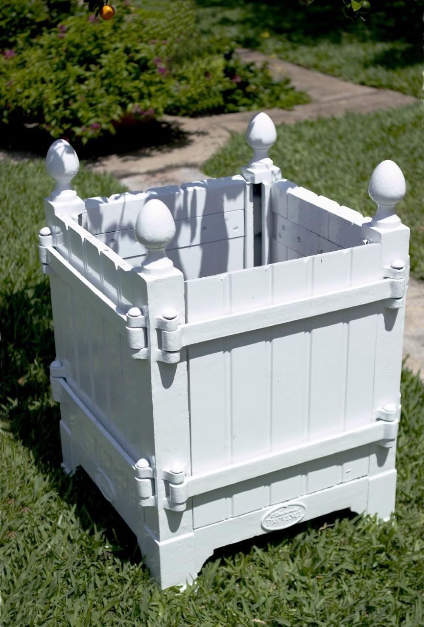 Contemporary Pair of 21st Century Versailles Planters in White