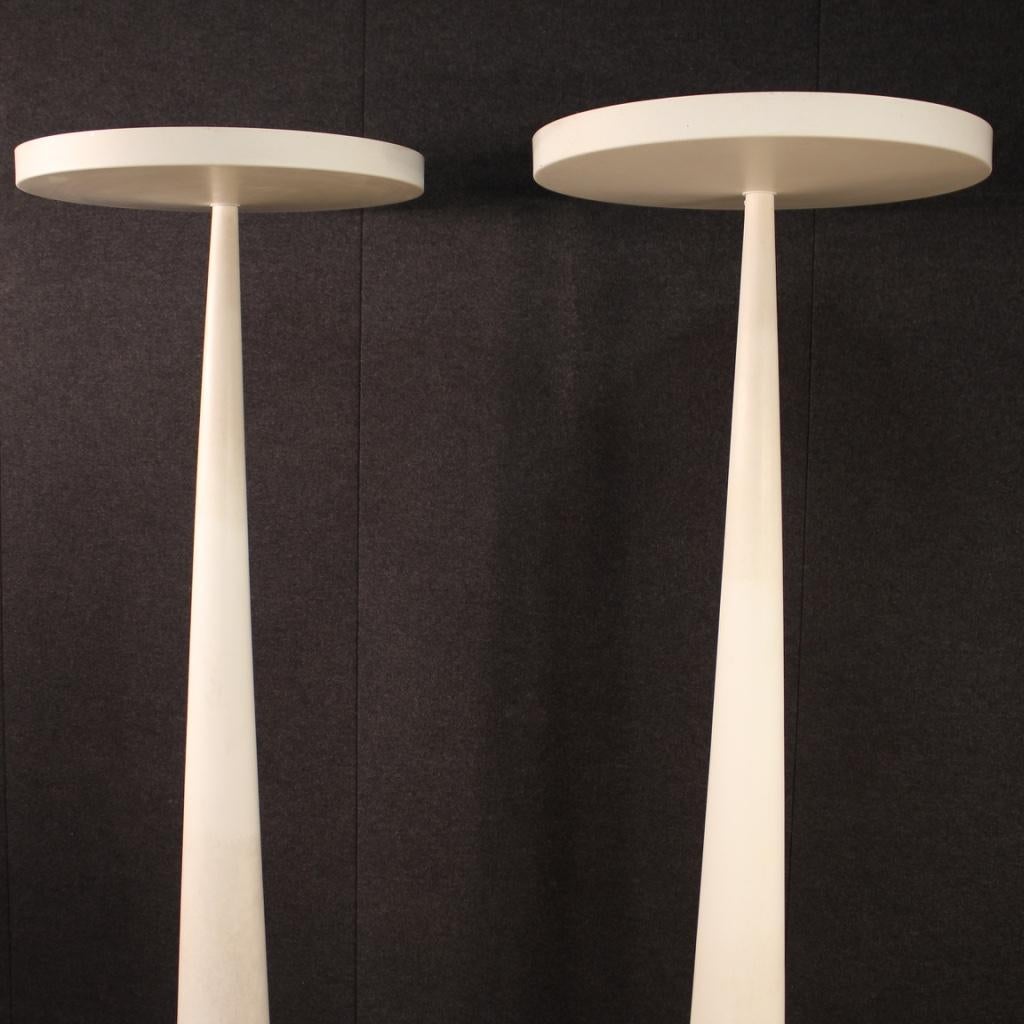 Contemporary Pair of 21st Century White Metal Italian Design Floor Lamps, 2000