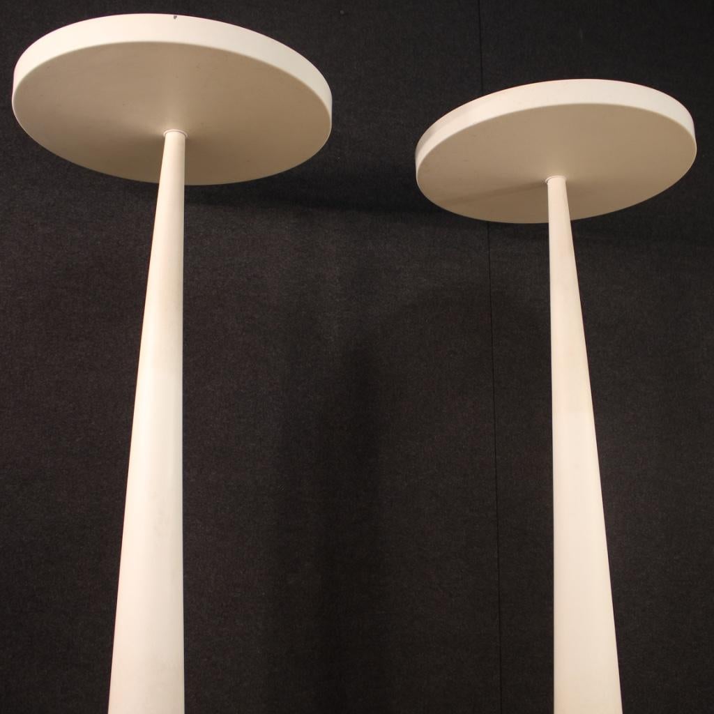 Pair of 21st Century White Metal Italian Design Floor Lamps, 2000 3
