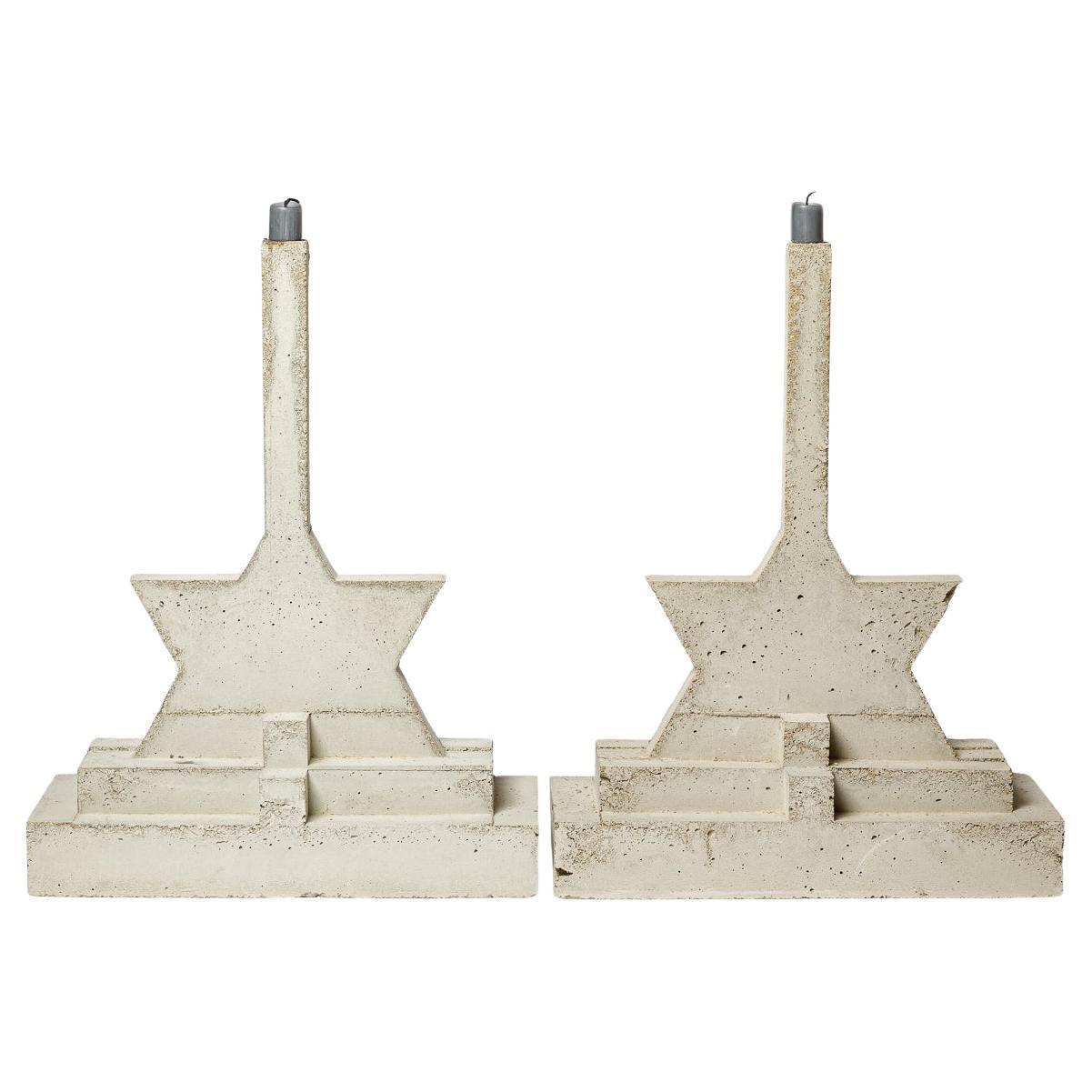 paire de chandeliers du 21ème siècle design brutaliste lampe de table par Les usagers en vente