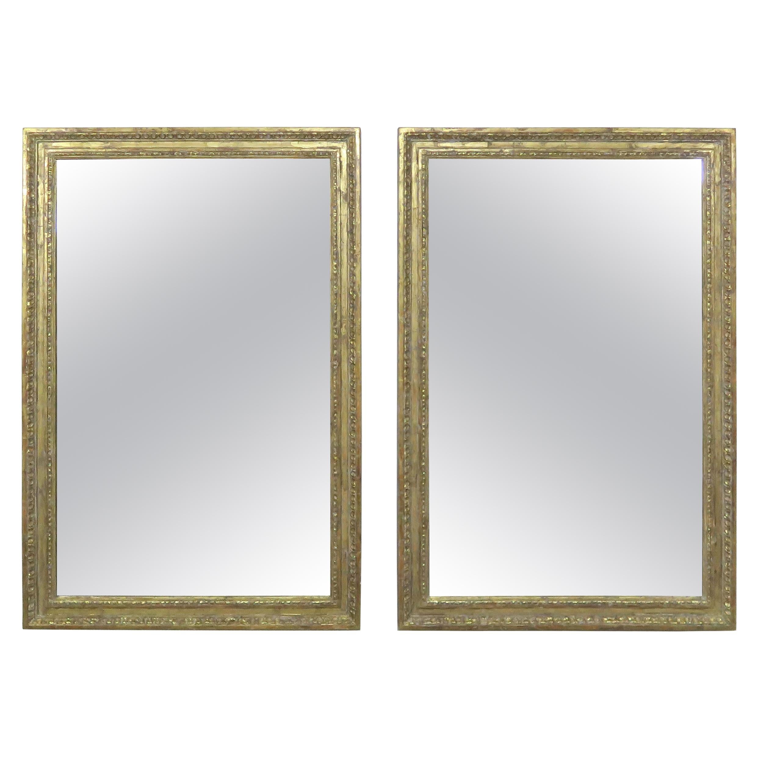 Pair of 22-Karat Gold Leaf Carved Mirrors by Melissa Levinson For Sale