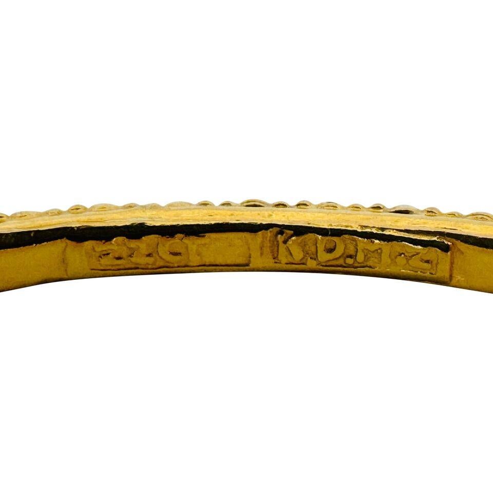 Women's or Men's Pair of 22 Karat Yellow Gold Diamond Cut Fancy Beaded Bangle Bracelets 