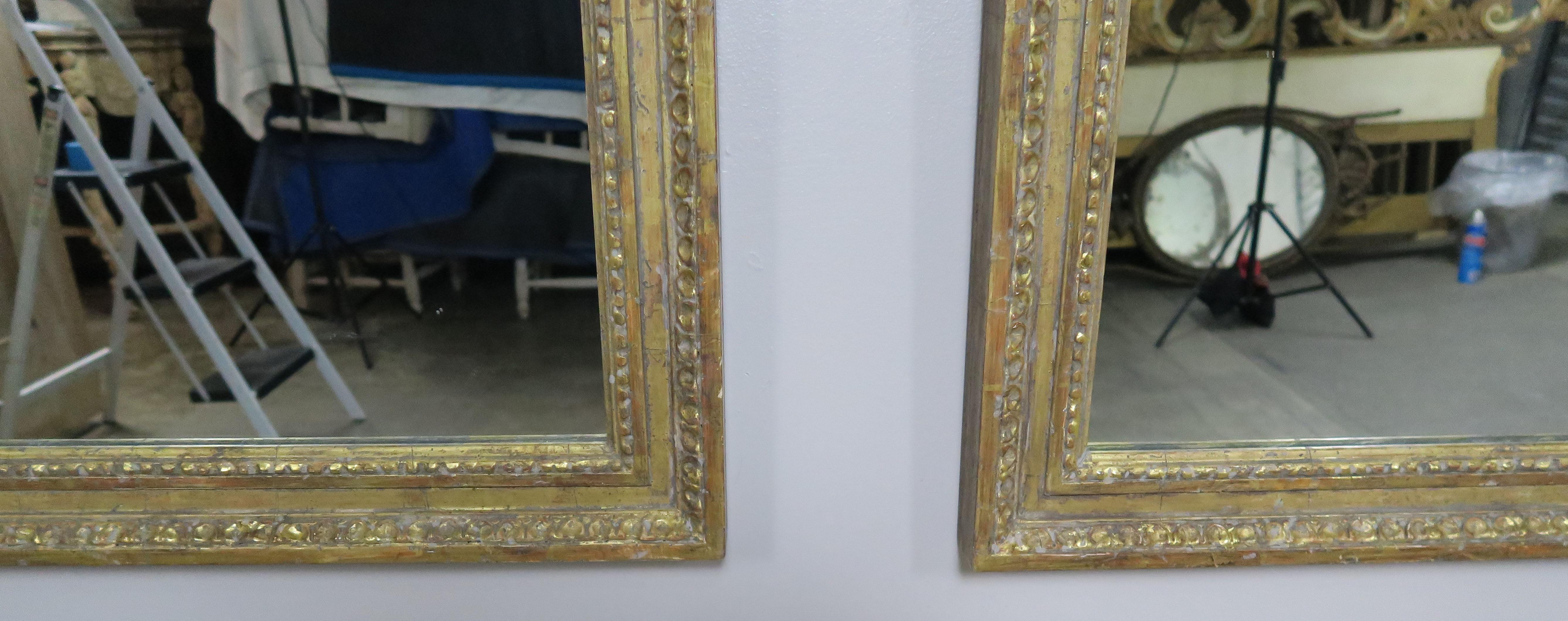 Gilt Pair of 22-Karat Gold Leaf Carved Mirrors by Melissa Levinson For Sale
