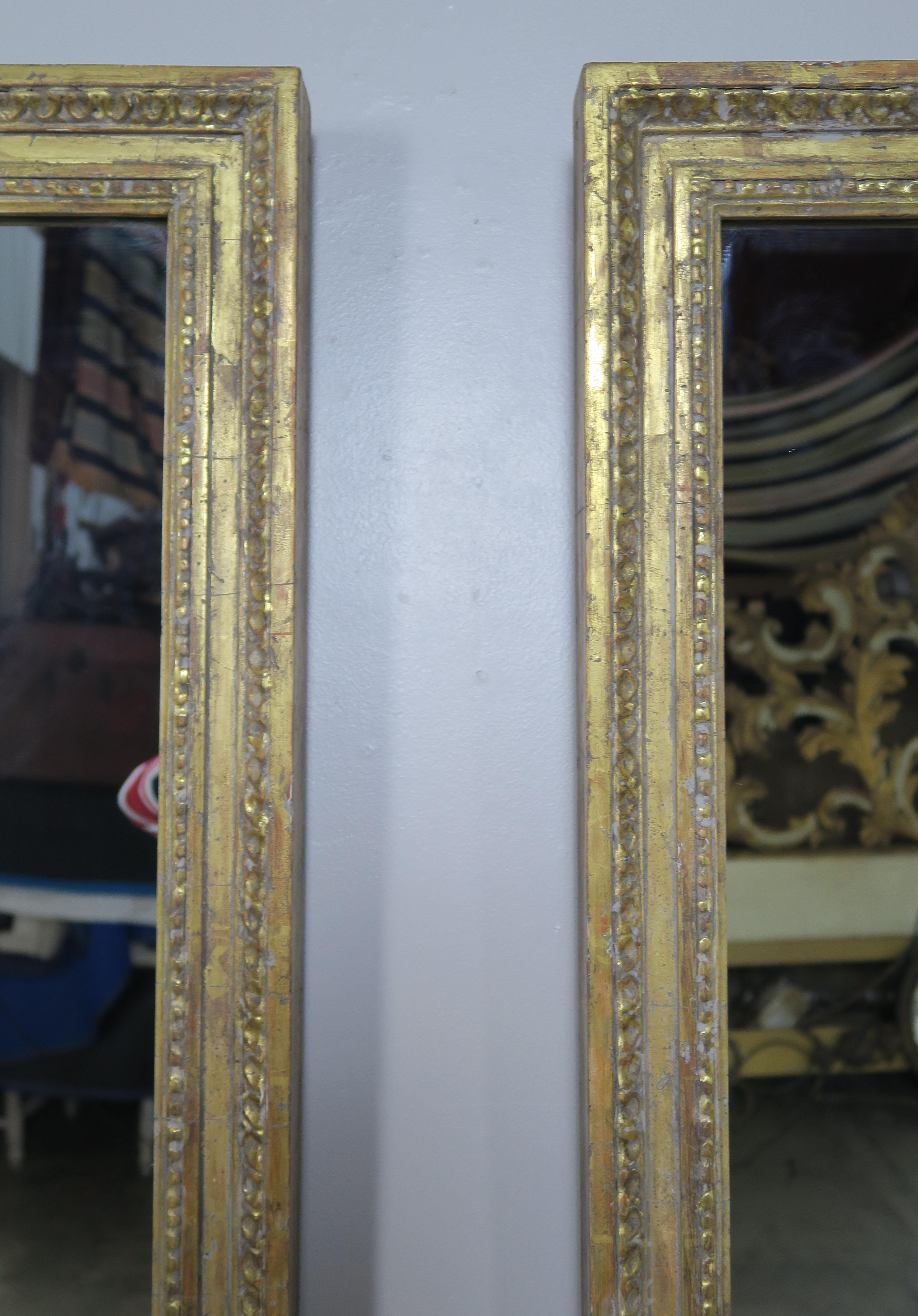 Wood Pair of 22-Karat Gold Leaf Carved Mirrors by Melissa Levinson For Sale