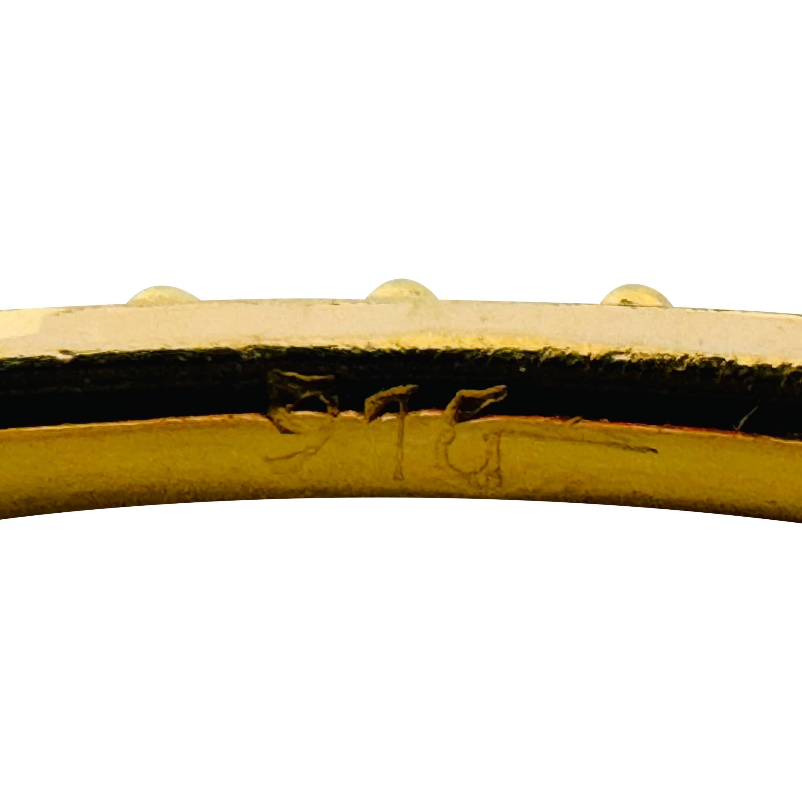 Paar 22k Gelbgold 17g Perlen Diamantschliff Fancy Armreifen 7,5