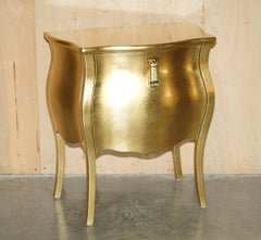 PAIR OF 24CT GOLD LEAF FENDI CASA CANOVA NIGHTSTANDS BEDSIDE TABLEs