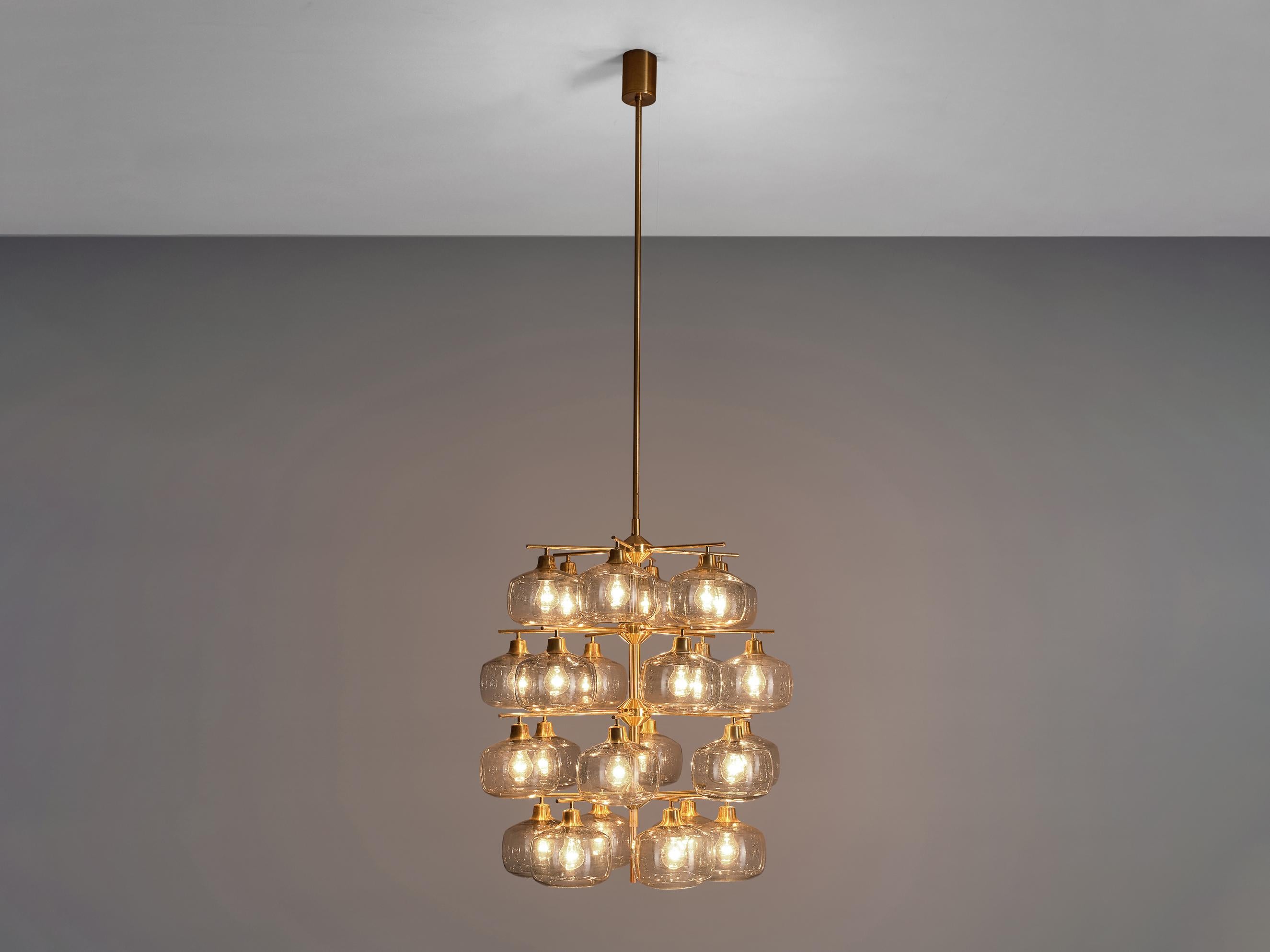 Mid-20th Century Pair of Swedish Chandeliers by Holger Johansson, 1952
