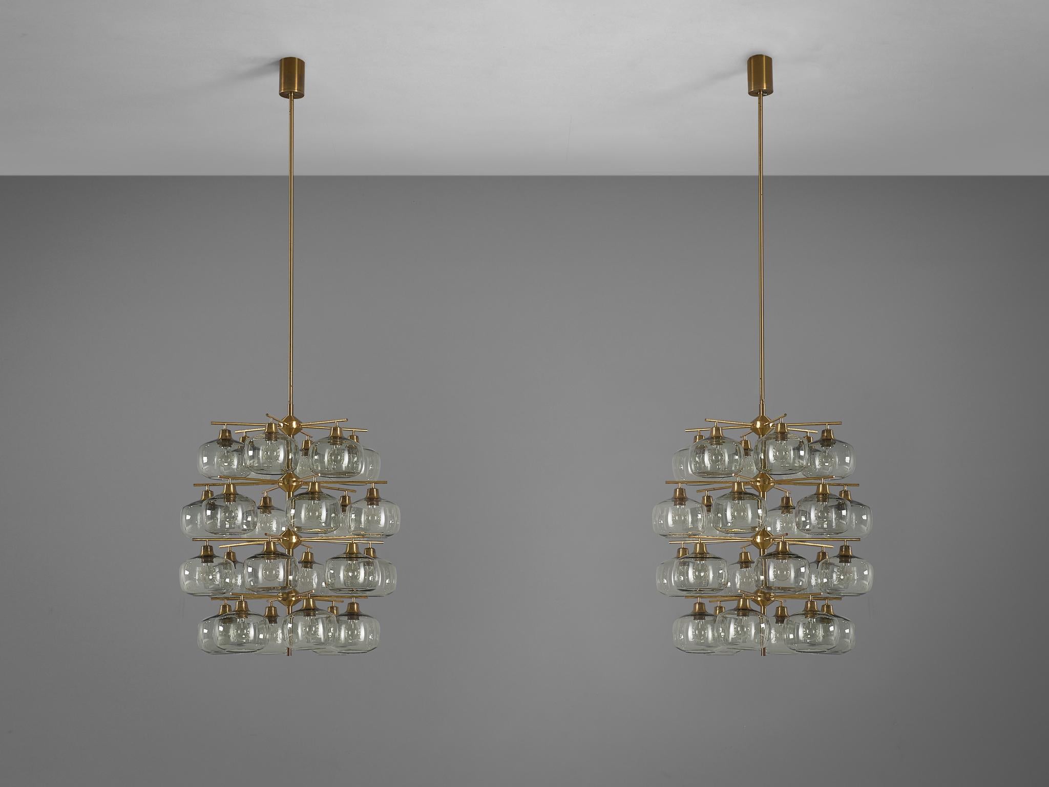 Pair of Swedish Chandeliers by Holger Johansson, 1952 2
