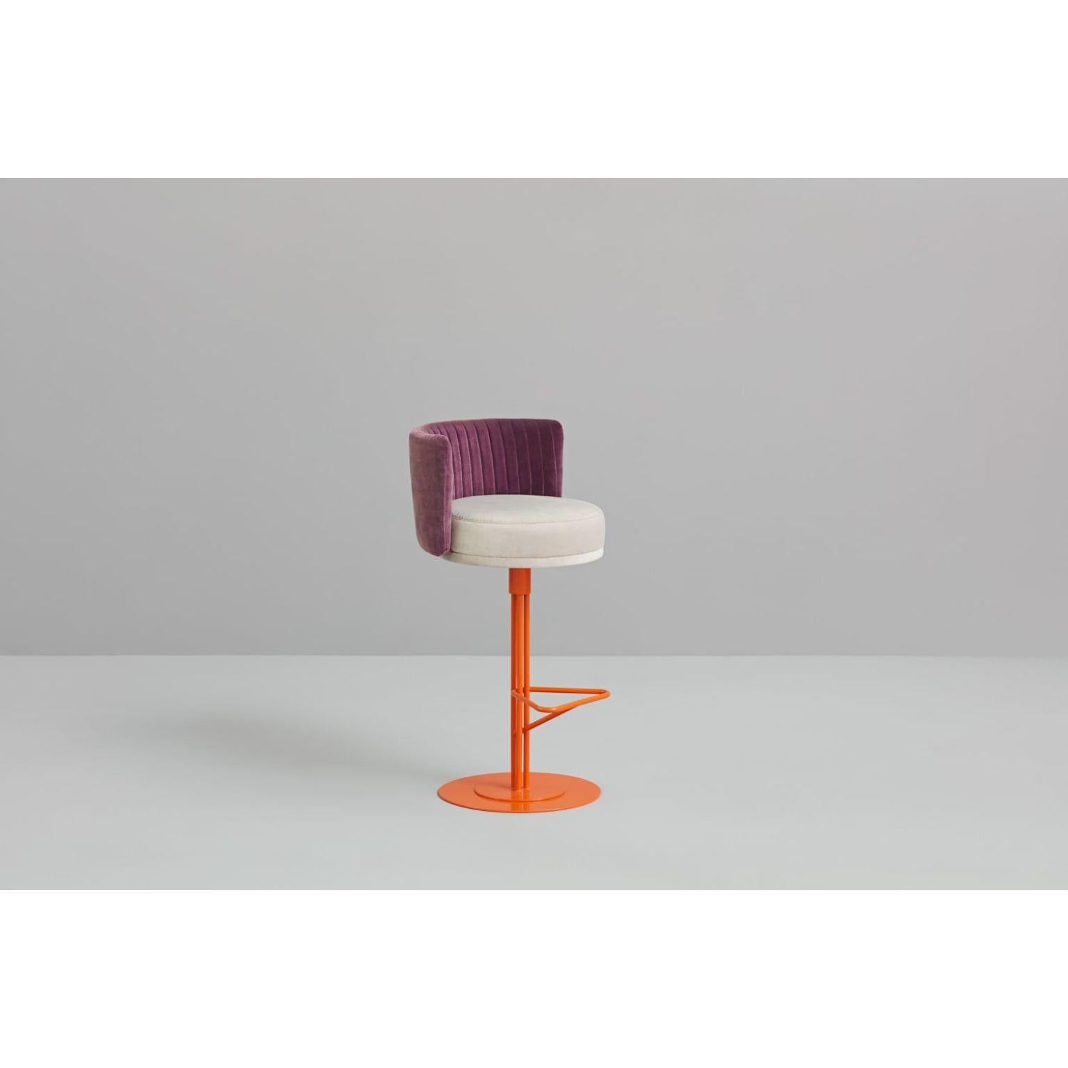 3 colored athens stool by Afroditi Krassa
Dimensions: W 52, D 55, H 101, Seat 80
Materials: Iron structure and seat particles board
Foam CMHR (high resilience and flame retardant) for all our cushion filling systems
Painted iron