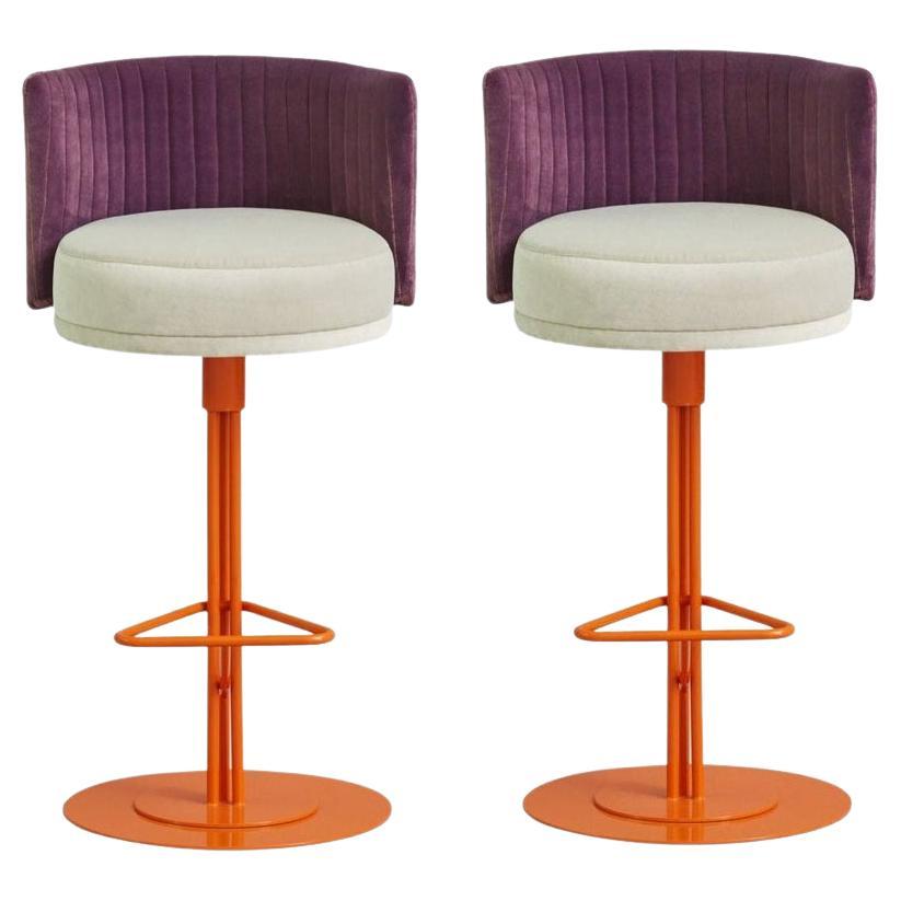 Pair of 3 Colored Athens Stools by Afroditi Krassa