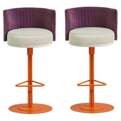 Pair of 3 Colored Athens Stools by Afroditi Krassa