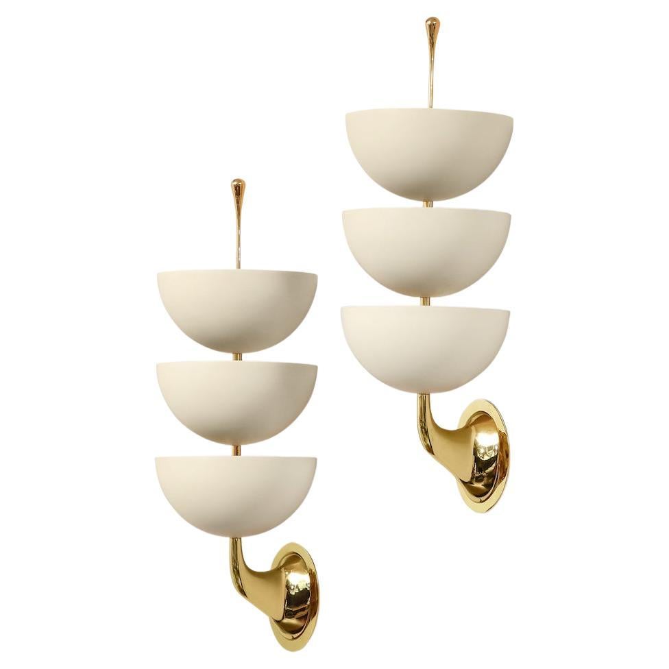 Pair of 3 Cup Wall Lights by Stiilnovo
