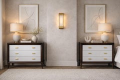 Coppia di cassettiere a 3 cassetti con ferramenta in ottone di Century Furniture