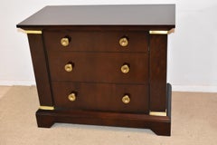 Pair of 3-Drawer Java Tone Bachelor Chests by Henredon